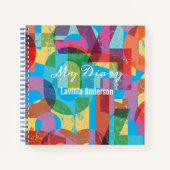 Kleurrijke nummers Dagboek met naam Notitieboek (Voorkant)