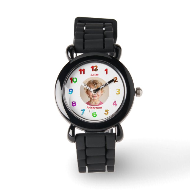 Kleurrijke nummers Kinder horloge (Voorkant)