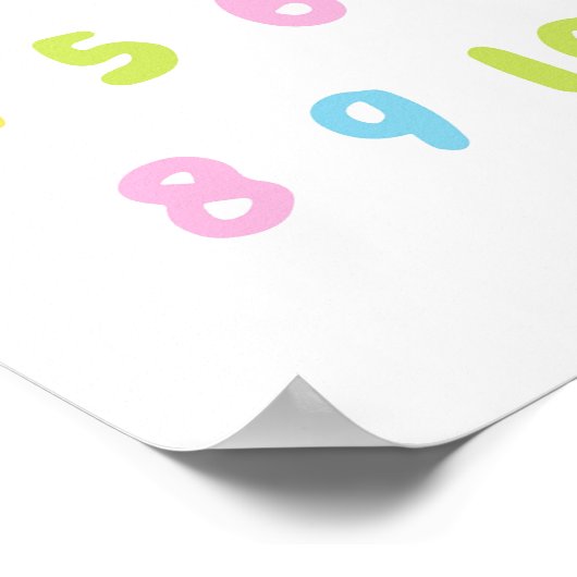 Kleurrijke nummers voor kinderen poster (Hoek)