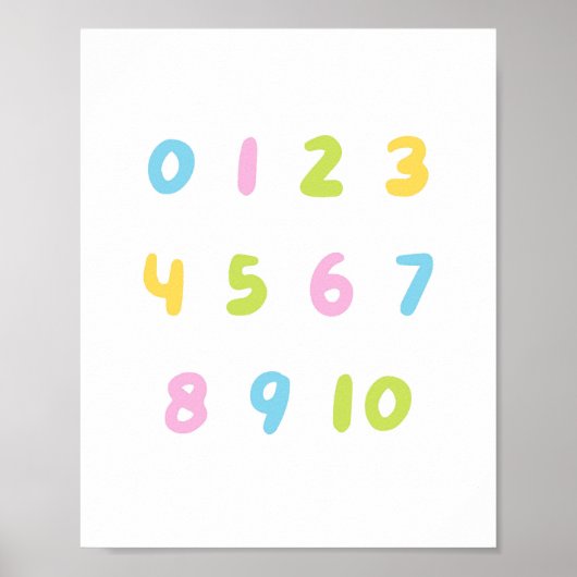 Kleurrijke nummers voor kinderen poster (Voorkant)