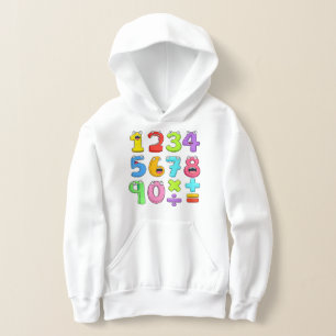 Kleurrijke nummers wiskunde hoodie voor kinderen