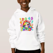 Kleurrijke nummers wiskunde hoodie voor kinderen e (Voorkant)