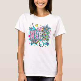 Kleurrijke Nurse Design Casual T-shirt