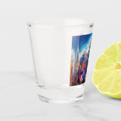 Kleurrijke NYC Skyline Abstracte kunst Shot Glas (Links)