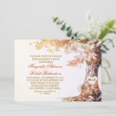 Kleurrijke Oak Tree Engagement Party Uitnodigingen (Staand voorkant)