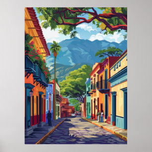 Kleurrijke Oaxaca Folk Art Vector Illustratie Post Poster