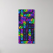 Kleurrijke OBAMA 2012 canvas print, 14 x 30 inch (Voorkant)
