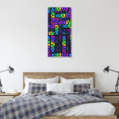 Kleurrijke OBAMA 2012 canvas print, 14 x 30 inch (Insitu (Slaapkamer))