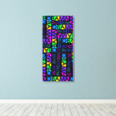 Kleurrijke OBAMA 2012 canvas print, 14 x 30 inch (Insitu (Houten vloer))