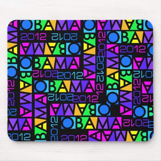 Kleurrijke Obama 2012 mousepad Muismat (Voorkant)