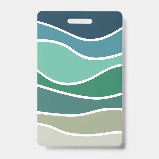 Kleurrijke oceaan golven badge (Voorzijde)