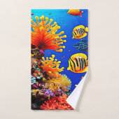 Kleurrijke oceaan onderwater leven bad handdoek (Handdoek)