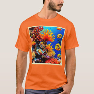 Kleurrijke oceaan onderwater leven t-shirt