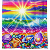 Kleurrijke oceaan scene douchegordijn (Voorkant)