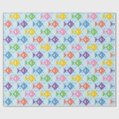 Kleurrijke oceaan vis patroon cadeaupapier (Vlak)