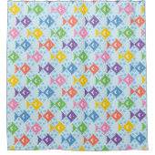 Kleurrijke oceaan vis patroon douchegordijn (Voorkant)