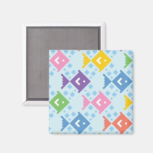 Kleurrijke oceaan vis patroon magneet (Voorkant / Achterkant)