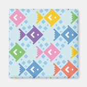 Kleurrijke oceaan vis patroon magneet (Voorkant)