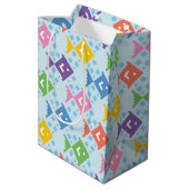 Kleurrijke oceaan vis patroon medium cadeauzakje (Achterkant Gekanteld)
