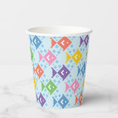 Kleurrijke oceaan vis patroon papieren bekers (Achterkant)