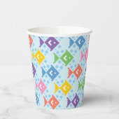 Kleurrijke oceaan vis patroon papieren bekers (Links)