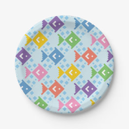 Kleurrijke oceaan vis patroon papieren bordje