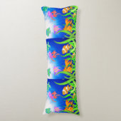 Kleurrijke oceaan vist in blauw Zee Lichaamskussen (Voorkant Verticaal)