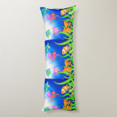 Kleurrijke oceaan vist in blauw Zee Lichaamskussen (Achterkant (Verticaal))