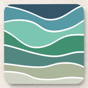 Kleurrijke oceaangolven bier onderzetter