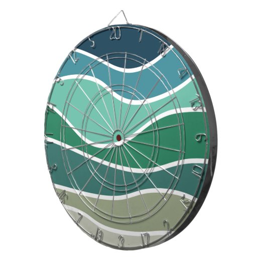 Kleurrijke oceaangolven dartbord (Voorkant Rechts)