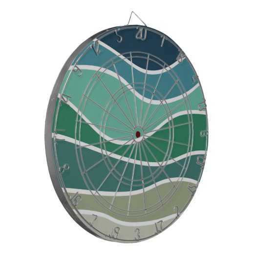Kleurrijke oceaangolven dartbord (Voorkant Links)