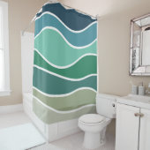 Kleurrijke oceaangolven douchegordijn (In situ)