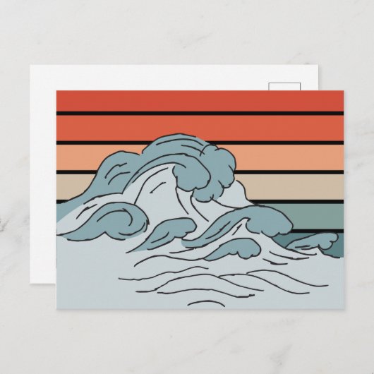 Kleurrijke oceaangolven esthetisch met strand was briefkaart (Voorkant / Achterkant)