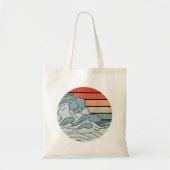 Kleurrijke oceaangolven esthetisch met strand was tote bag (Voorkant)
