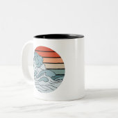 Kleurrijke oceaangolven esthetisch met strand was tweekleurige koffiemok (Voorkant links)