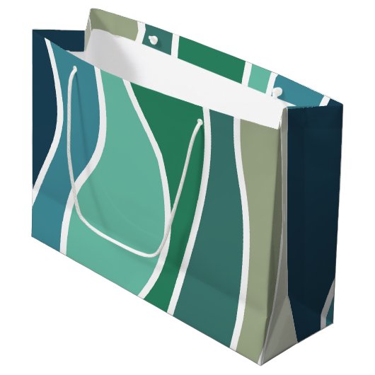 Kleurrijke oceaangolven groot cadeauzakje (Voorkant Gekanteld)