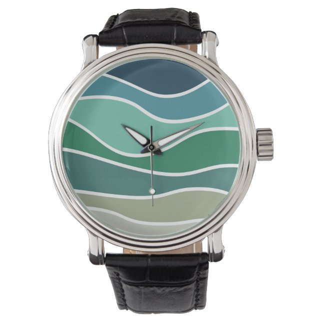 Kleurrijke oceaangolven horloge (Voorkant)