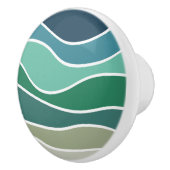 Kleurrijke oceaangolven keramische knop (Rechts)