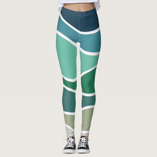 Kleurrijke oceaangolven leggings (Voorkant)