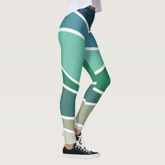 Kleurrijke oceaangolven leggings (Rechts)