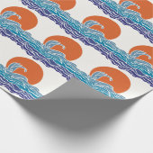 Kleurrijke oceaangolven met mooie zonsondergang cadeaupapier (Hoek)
