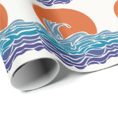 Kleurrijke oceaangolven met mooie zonsondergang cadeaupapier (Rol Hoek)