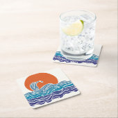 Kleurrijke oceaangolven met mooie zonsondergang kartonnen onderzetters (Insitu)