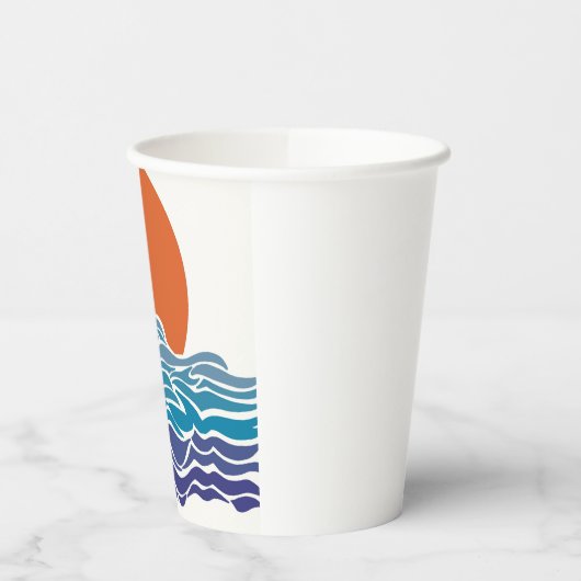 Kleurrijke oceaangolven met mooie zonsondergang papieren bekers (Links)