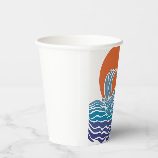 Kleurrijke oceaangolven met mooie zonsondergang papieren bekers (Rechts)