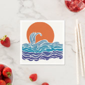 Kleurrijke oceaangolven met mooie zonsondergang servet (Insitu)