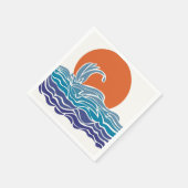 Kleurrijke oceaangolven met mooie zonsondergang servet (Hoek)