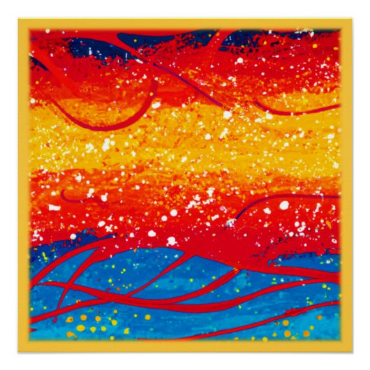 Kleurrijke oceaangolven patronen. Bestel nu Perfect Poster (Voorkant)