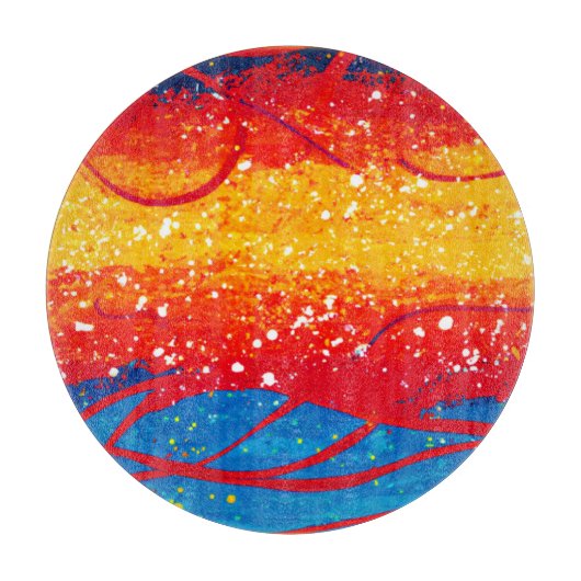 Kleurrijke oceaangolven patronen. Bestel nu Snijplank (Voorkant)