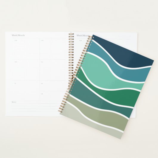 Kleurrijke oceaangolven planner (Display)